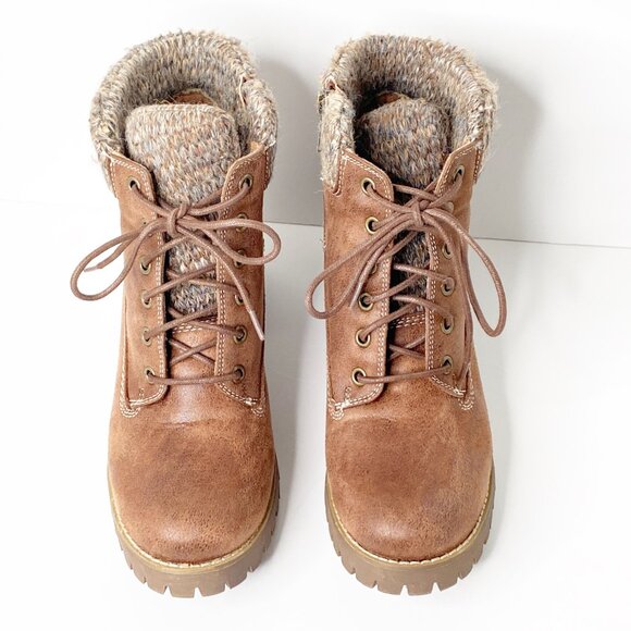 Carlos Women's Glynn Fashion Boot 9.5 M Tan Brown Winter Cuff - Picture 3 of 11